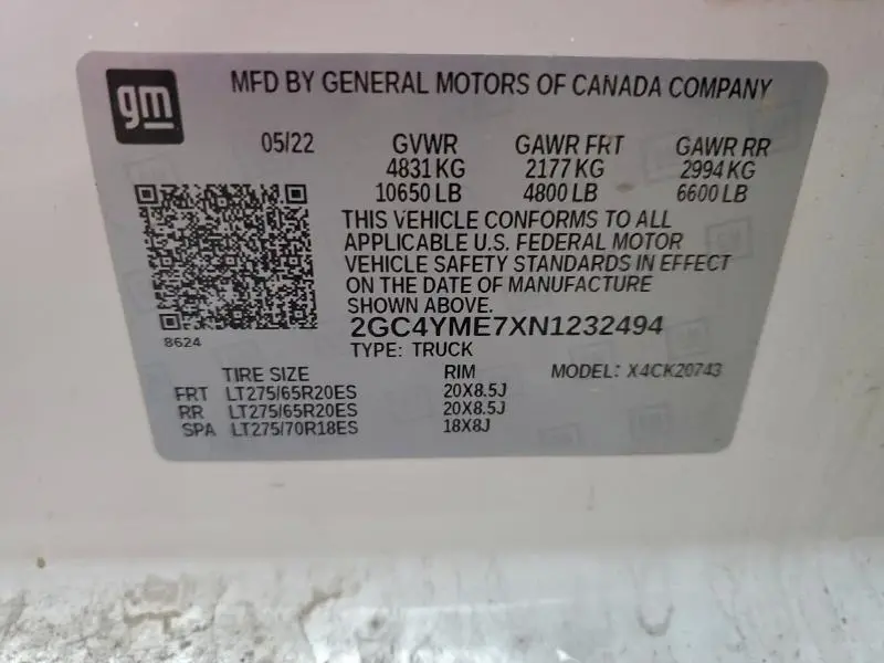 2022 CHEVROLET SILVERADO K2500 CUSTOM  