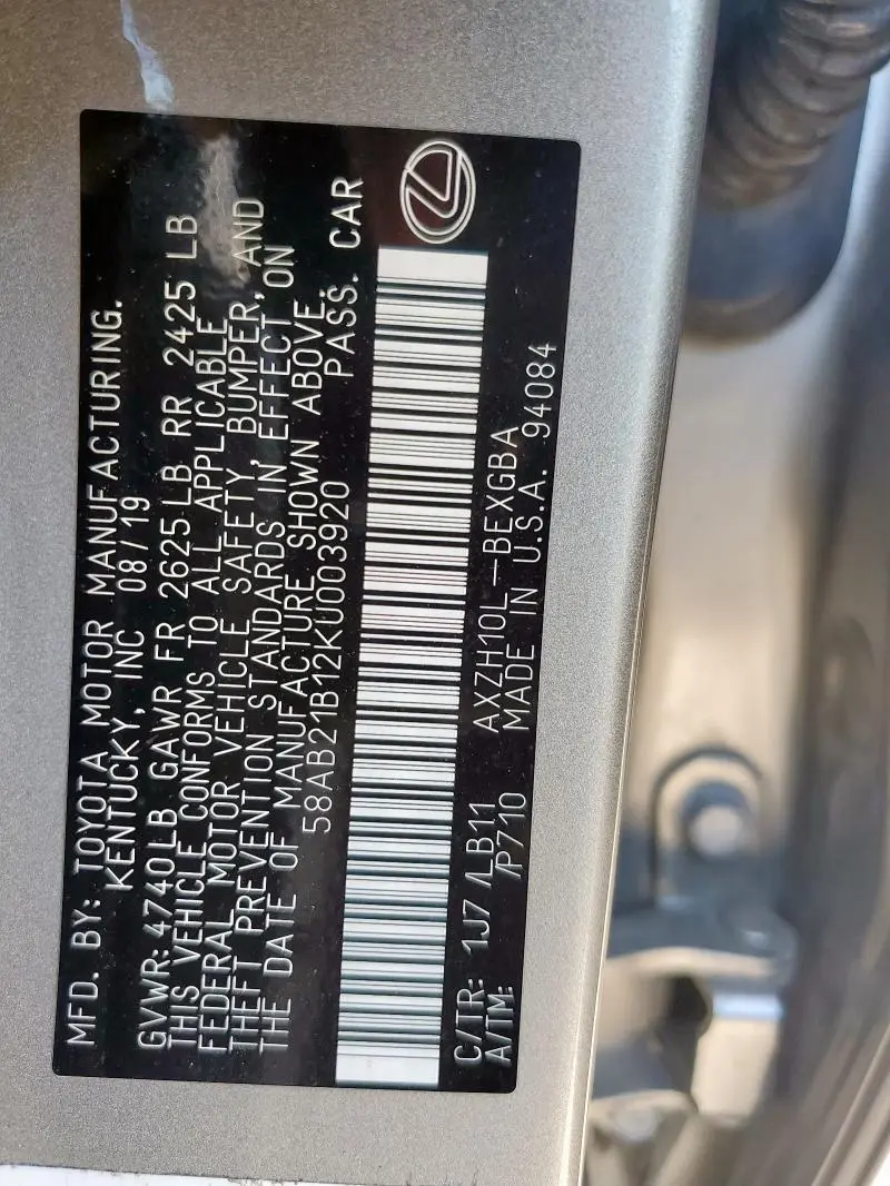 2019 LEXUS ES 300H  