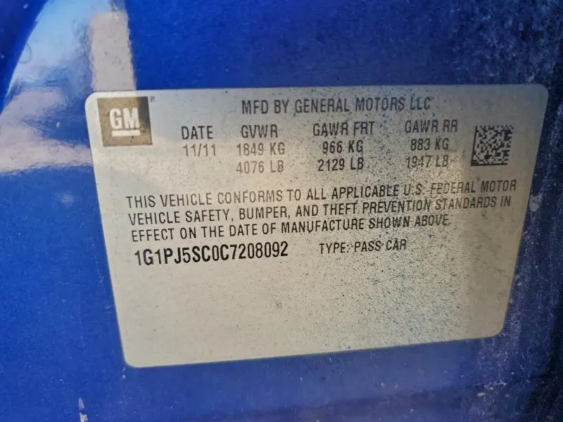 2012 CHEVROLET CRUZE ECO  