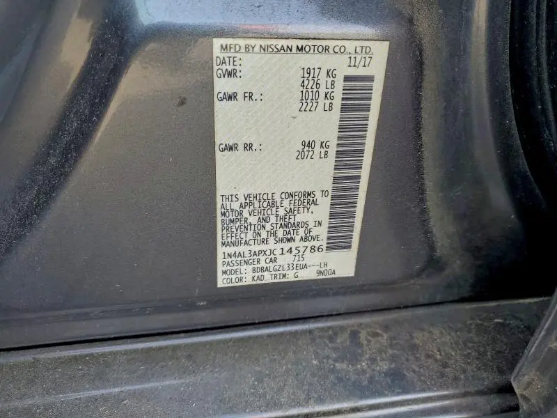 2018 NISSAN ALTIMA 2.5  