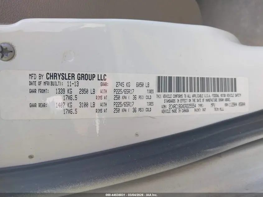 2014 CHRYSLER TOWN & COUNTRY TOURING