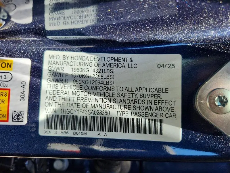 2025 HONDA ACCORD SE  