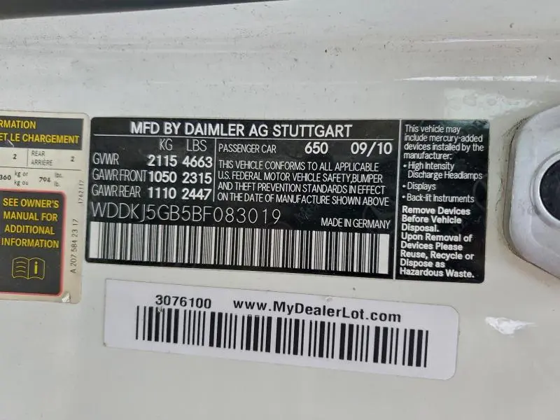 2011 MERCEDES-BENZ E 350  