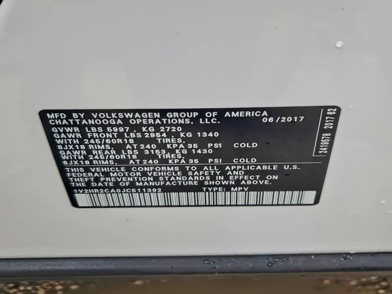 2018 VOLKSWAGEN ATLAS   