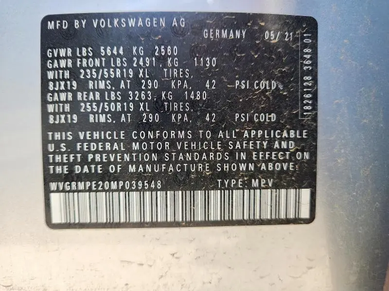 2021 VOLKSWAGEN ID.4 PRO  