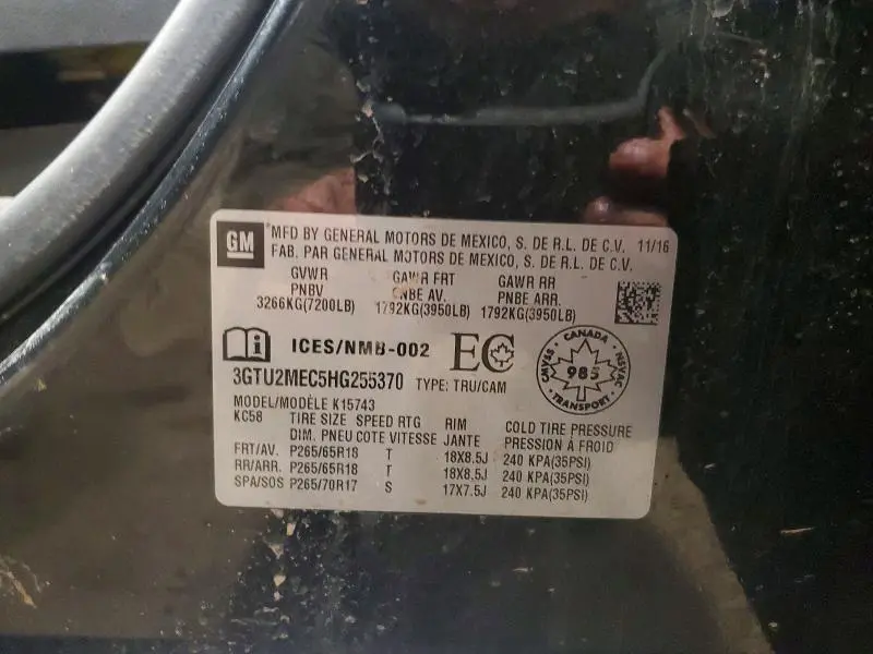 2017 GMC SIERRA K1500 SLE  