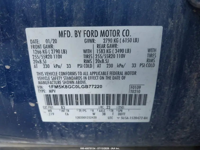 2020 FORD EXPLORER ST
