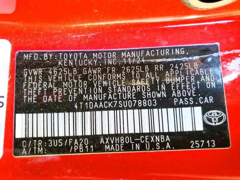 2025 TOYOTA CAMRY LE  