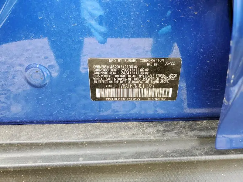 2022 SUBARU WRX PREMIUM  