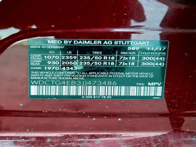 2018 MERCEDES-BENZ GLA 250  