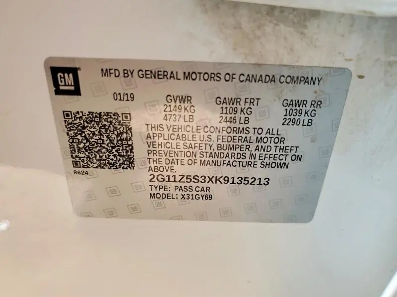 2019 CHEVROLET IMPALA LT  