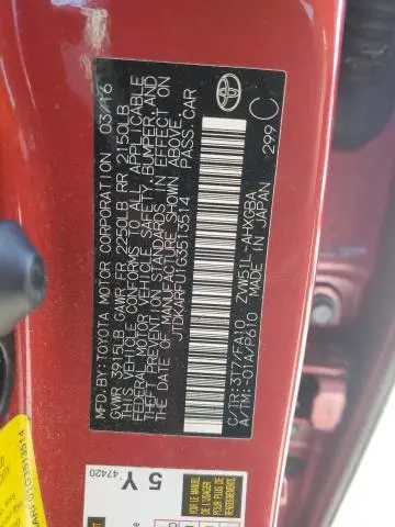 2016 TOYOTA PRIUS   