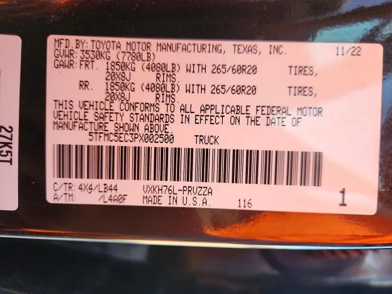 2023 TOYOTA TUNDRA 1794 EDITION HV  