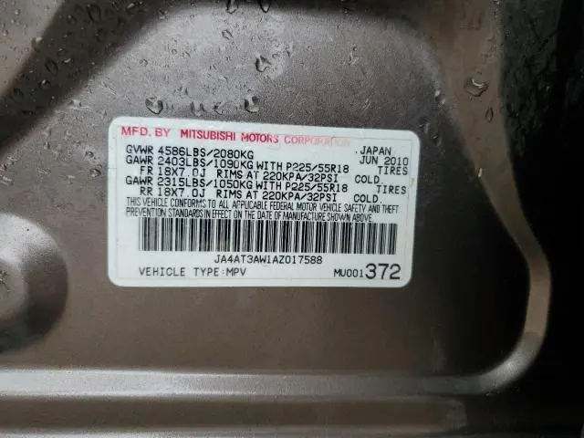 2010 MITSUBISHI OUTLANDER SE  