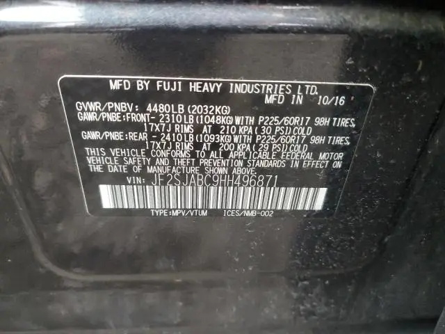 2017 SUBARU FORESTER 2.5I  