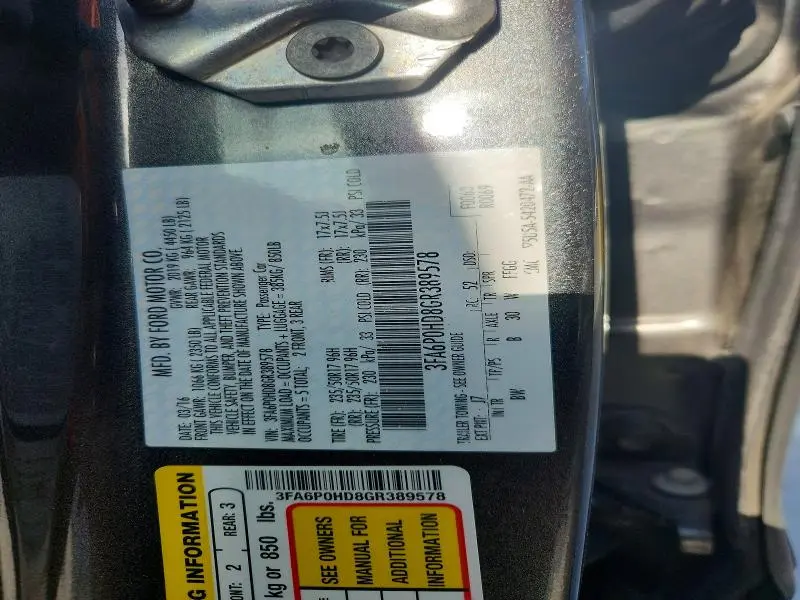 2016 FORD FUSION SE  