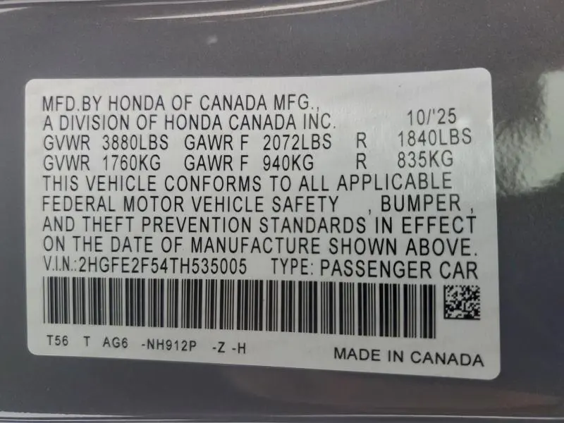 2026 HONDA CIVIC SPORT  