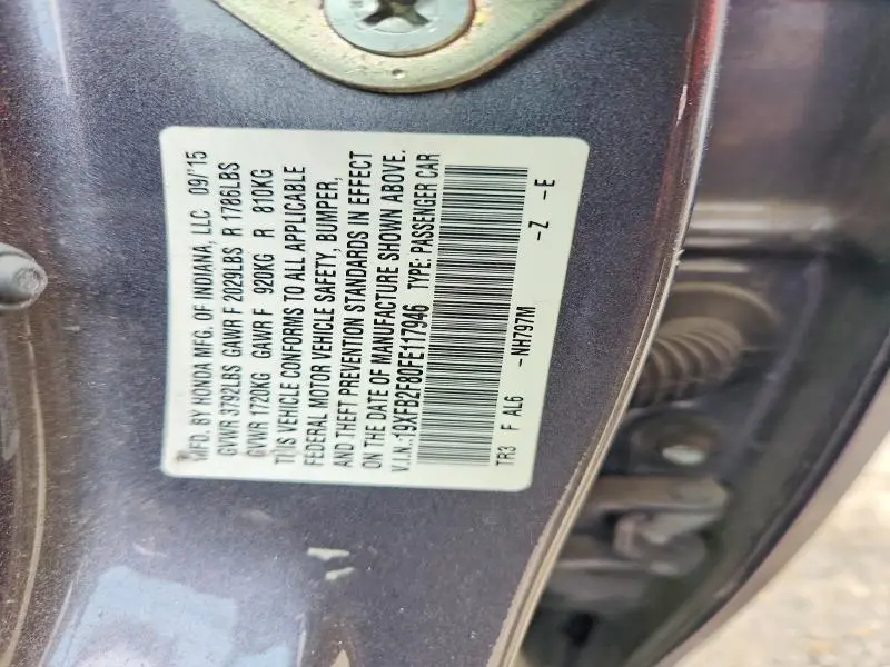 2015 HONDA CIVIC EX  