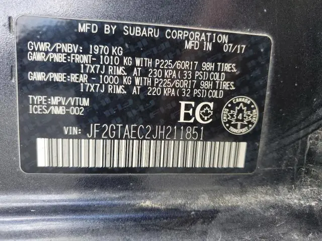 2018 SUBARU CROSSTREK PREMIUM  