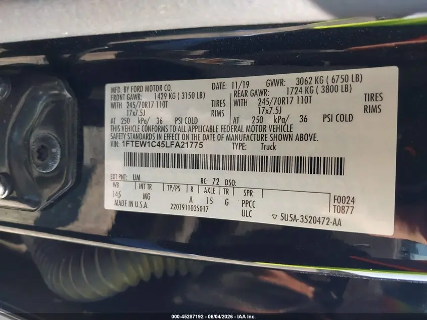 2020 FORD F-150 XLT