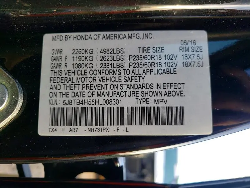 2017 ACURA RDX TECHNOLOGY  