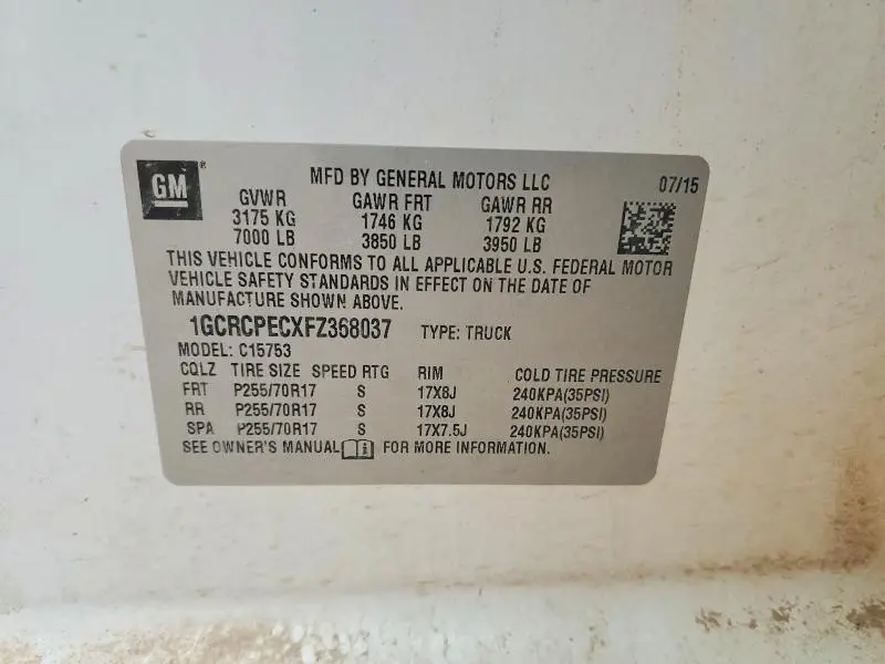 2015 CHEVROLET SILVERADO C1500  