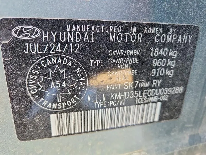 2013 HYUNDAI ELANTRA GT BASE  