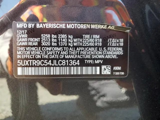 2018 BMW X3 XDRIVE30I  