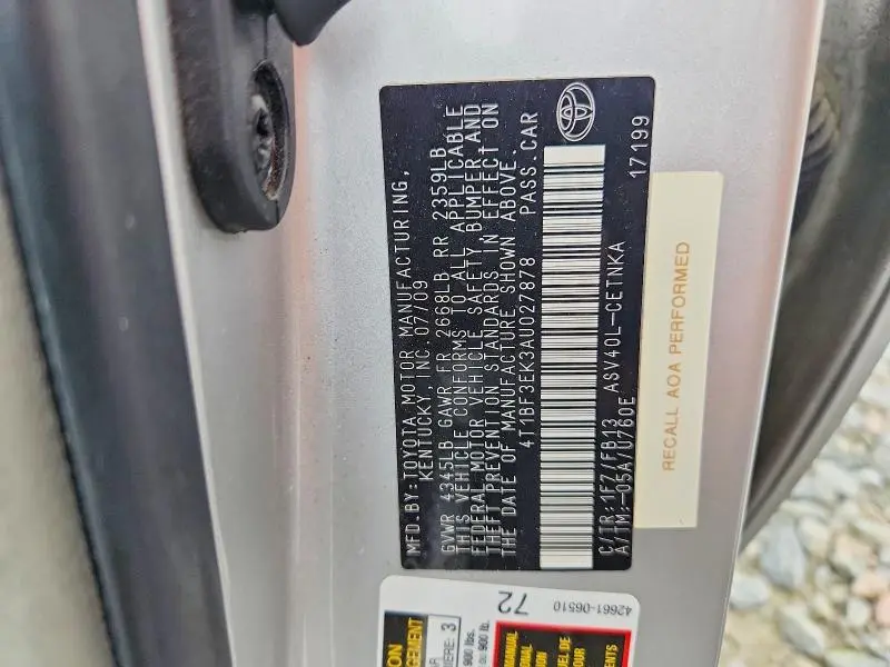 2010 TOYOTA CAMRY LE  
