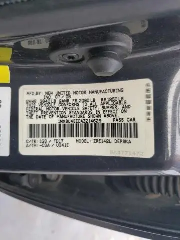 2010 TOYOTA COROLLA BASE  