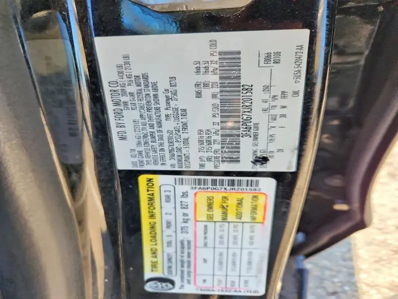 2018 FORD FUSION S  