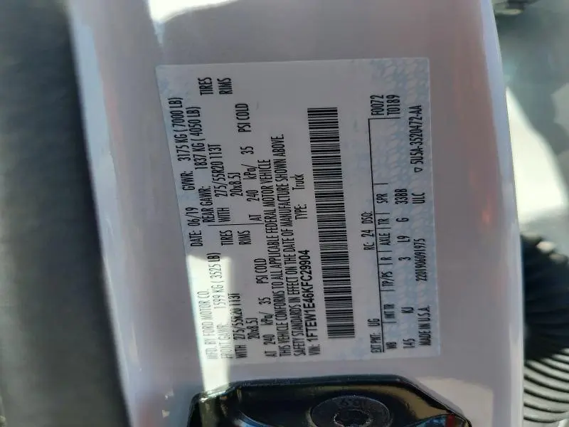 2019 FORD F150 SUPERCREW  