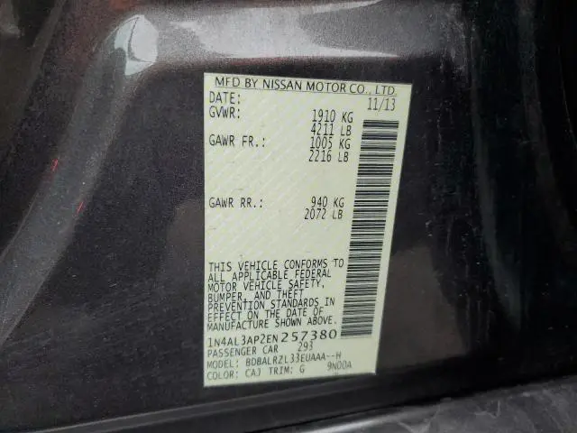 2014 NISSAN ALTIMA 2.5  