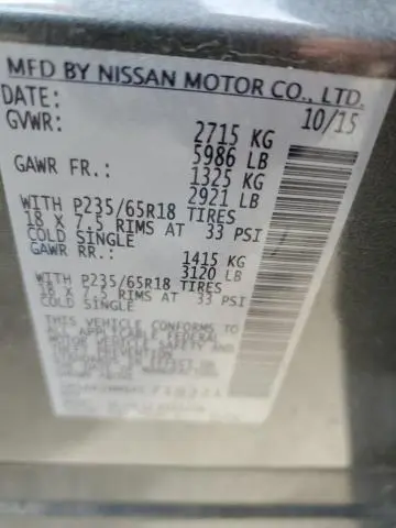 2015 NISSAN PATHFINDER S  