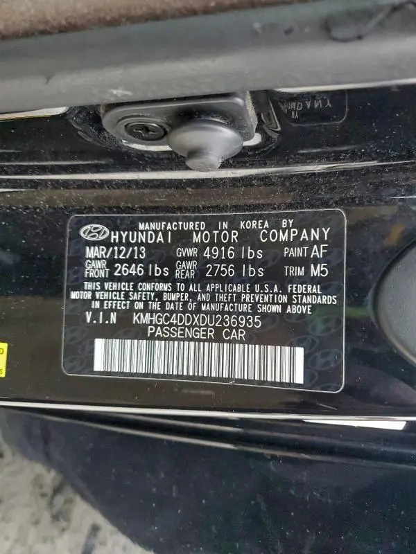 2013 HYUNDAI GENESIS 3.8L  