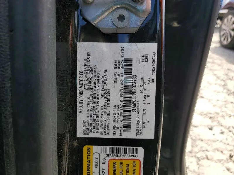 2017 FORD FUSION SE HYBRID  