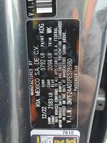 2023 KIA FORTE LX  