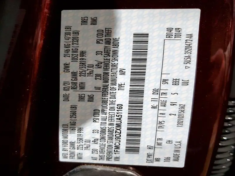 2021 FORD ESCAPE TITANIUM  