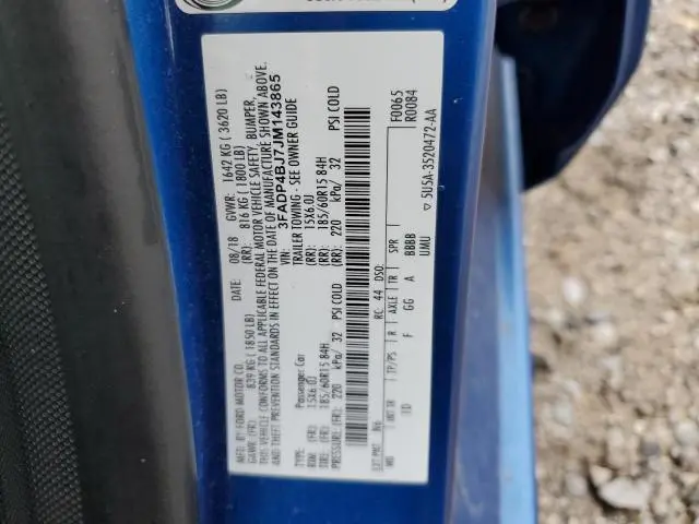 2018 FORD FIESTA SE  