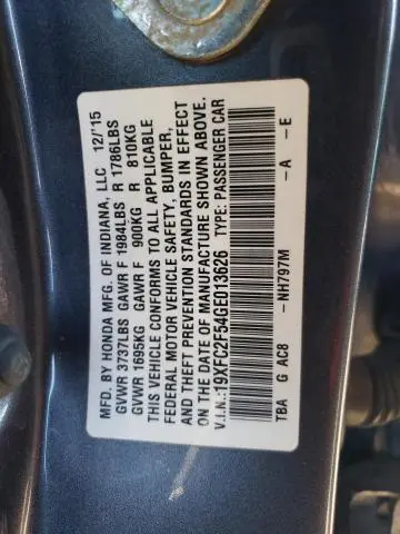 2016 HONDA CIVIC LX  