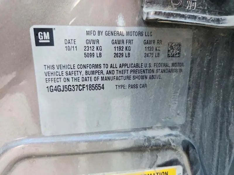 2012 BUICK LACROSSE TOURING  