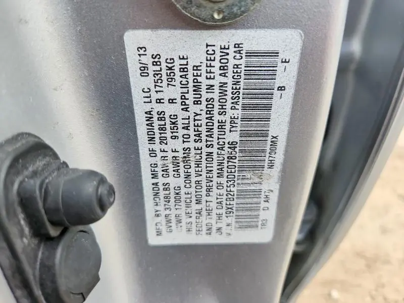 2013 HONDA CIVIC LX  