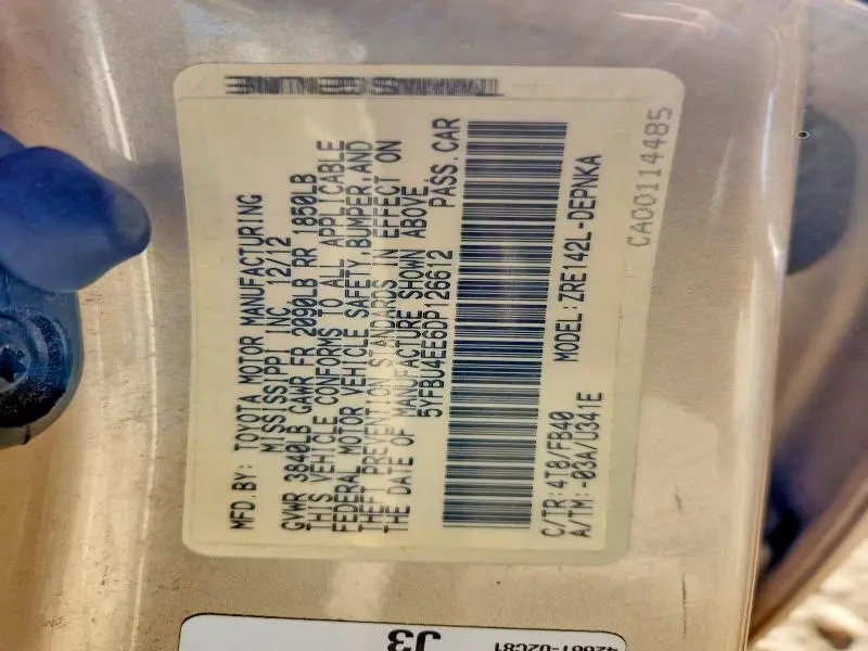 2013 TOYOTA COROLLA LE  