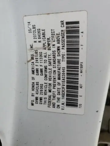 2014 HONDA ACCORD EXL  