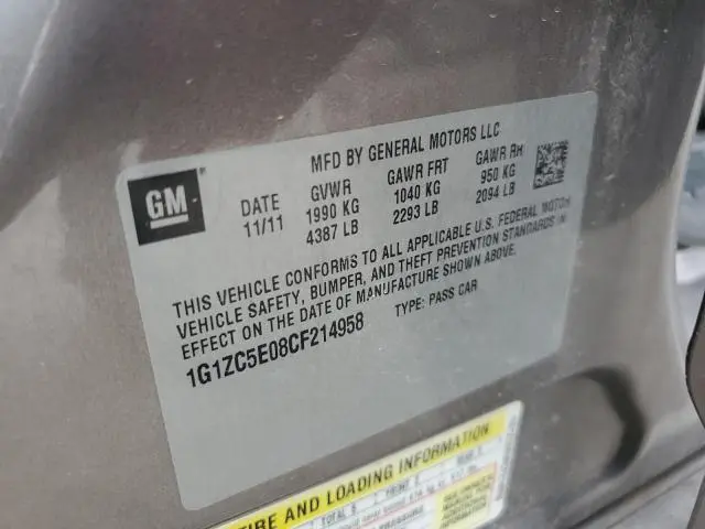 2012 CHEVROLET MALIBU 1LT  
