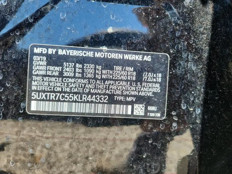 2019 BMW X3 SDRIVE30I  