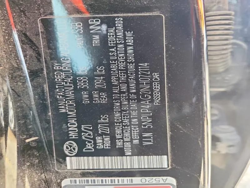 2022 HYUNDAI ELANTRA LIMITED  
