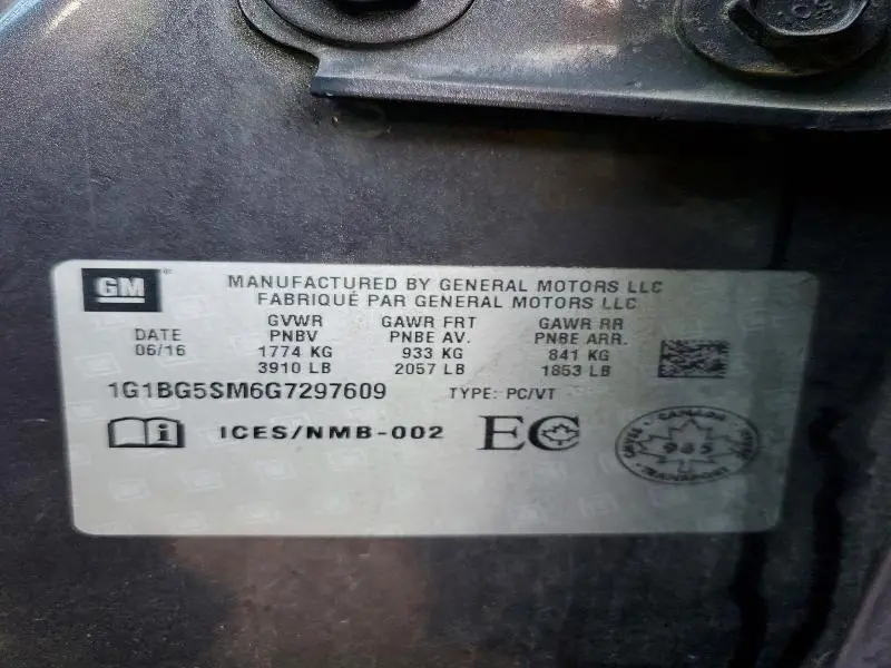 2016 CHEVROLET CRUZE PREMIER  