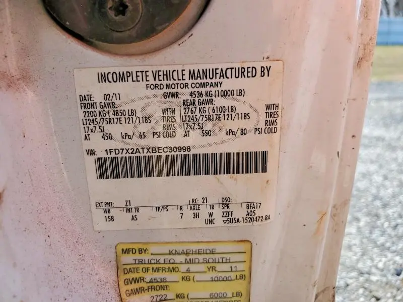 2011 FORD F250 SUPER DUTY  