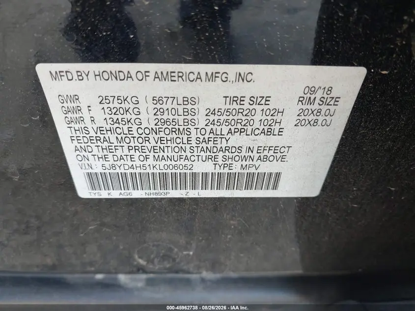 2019 ACURA MDX TECH PKG